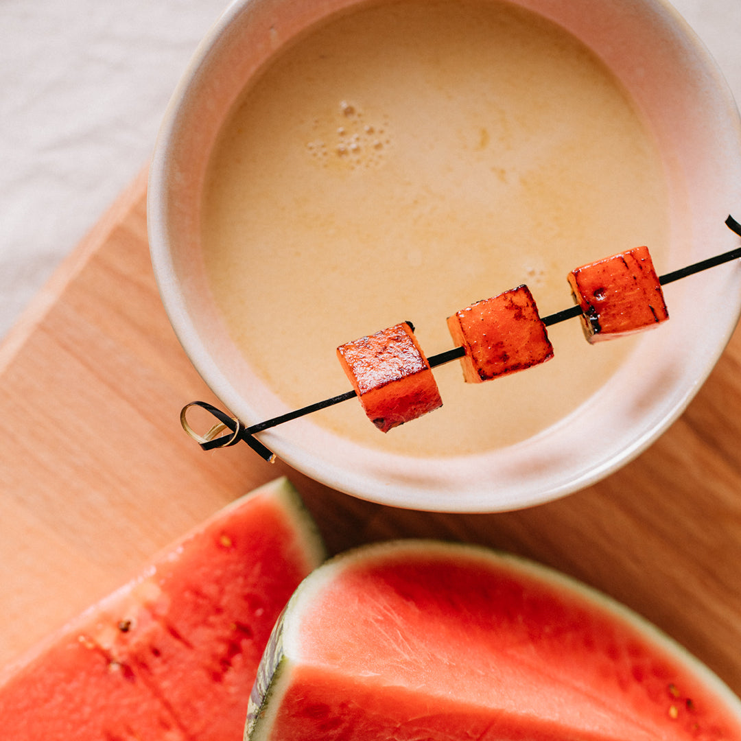 Zitronengrassuppe mit Melone leicht zubereitet mit Stabmixer Zitronengrassuppe mit Melone leicht zubereitet mit Stabmixer
